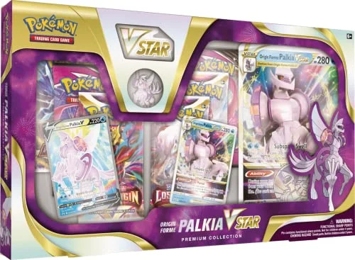 Pokemon TCG: Origin Forme Palkia VSTAR Premium Collection (2 Engraved Cards, 1 Oversized Card and 5 Boosters)