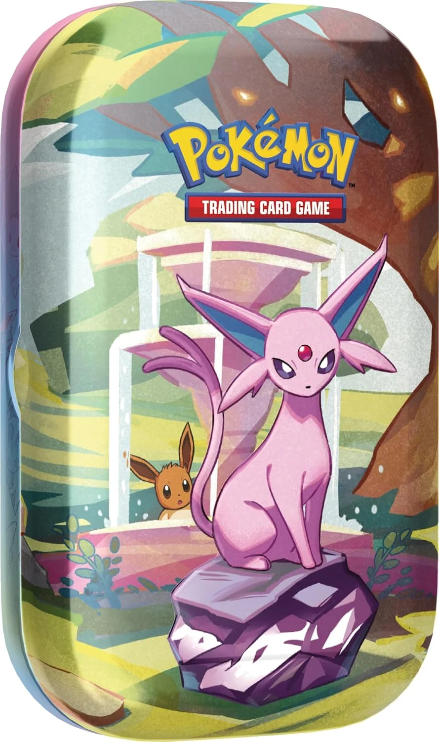 Pokemon TCG: Scarlet & Violet —Prismatic Evolutions Mini Tin - Espeon (2 Booster Packs & 1 Coin)