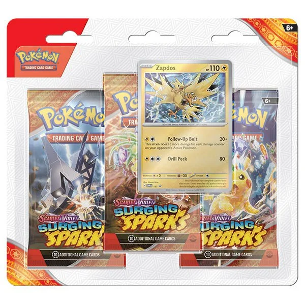 Pokemon TCG Surging Sparks 3 Booster Blister