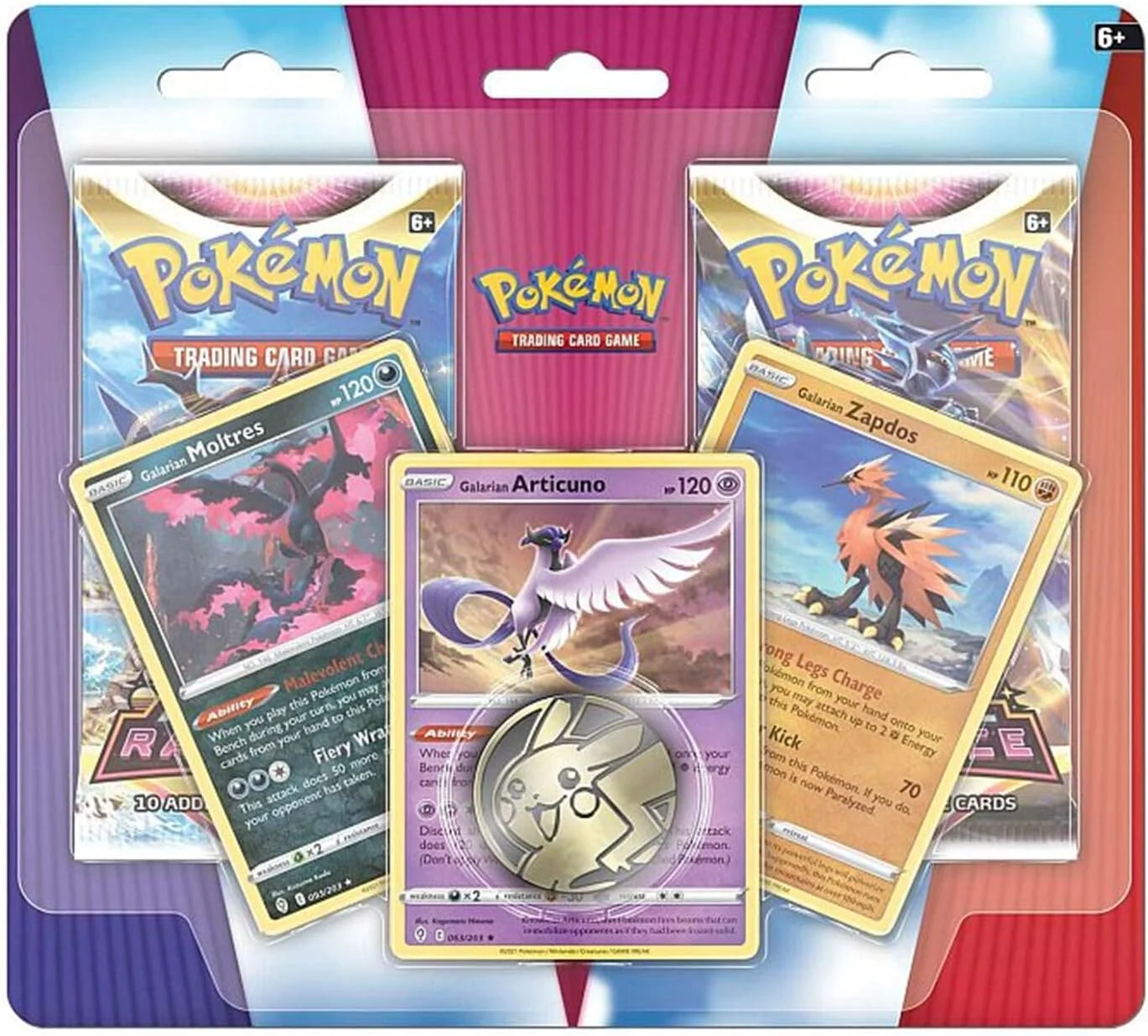 Pokemon TCG Sword & Shield 2-Pack Blister Pack (Galarian Moltres, Zapdos, Articuno)