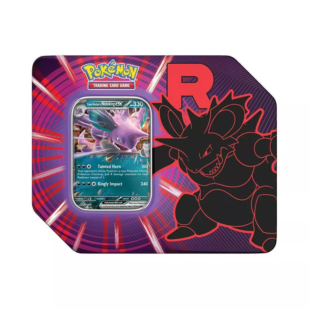 Pokemon TCG: Team Rocket Tin - Nidoking (5 Packs, Promo Card)