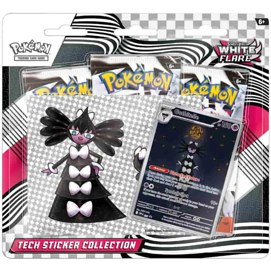 Pokemon TCG White Flare 3 Pack Tech Sticker Collection