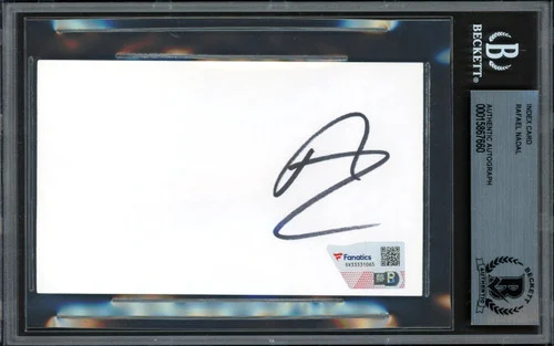 Rafael Nadal Autographed 3x5 Index Card Fanatics Holo & Beckett BAS #15867660