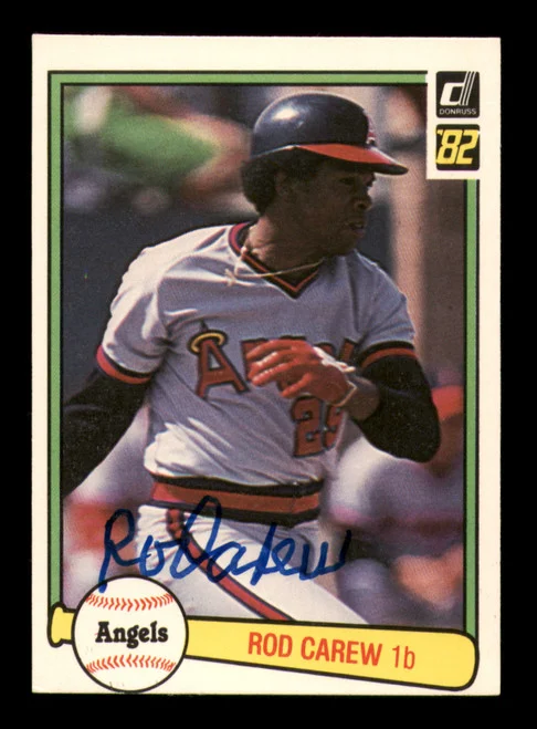 Rod Carew Autographed 1982 Donruss Card #216 California Angels SKU #213735