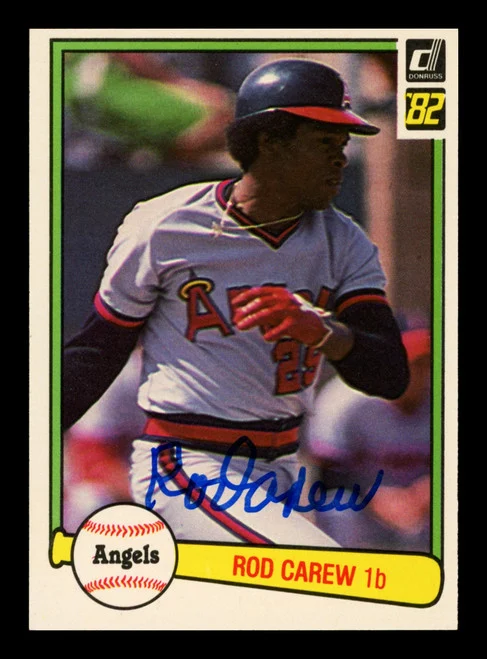 Rod Carew Autographed 1982 Donruss Card #216 California Angels Stock #211297