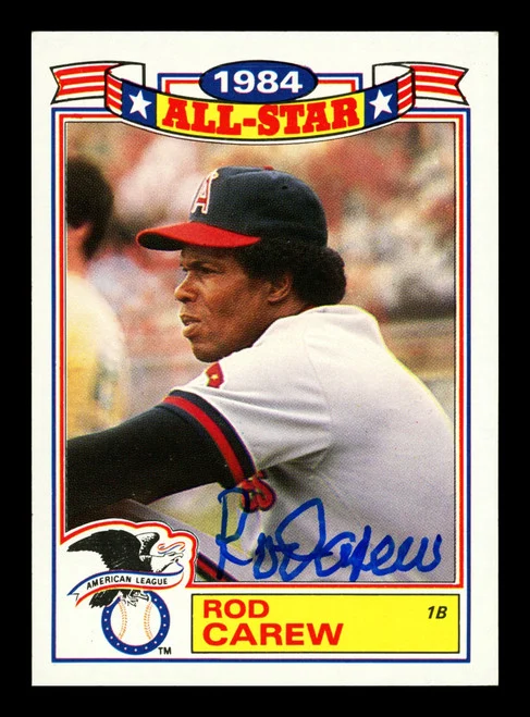 Rod Carew Autographed 1985 Topps All Star Set Card #13 California Angels Stock #211308