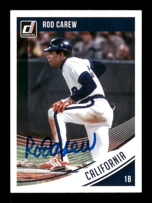 Rod Carew Autographed 2018 Donruss Card #123 Minnesota Twins SKU #196132