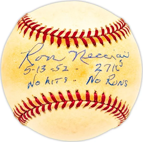 Ron Necciai Autographed Official NL Baseball Pittsburgh Pirates "5-13-52 27 K's No Hits No Runs" Beckett BAS QR #BM25760