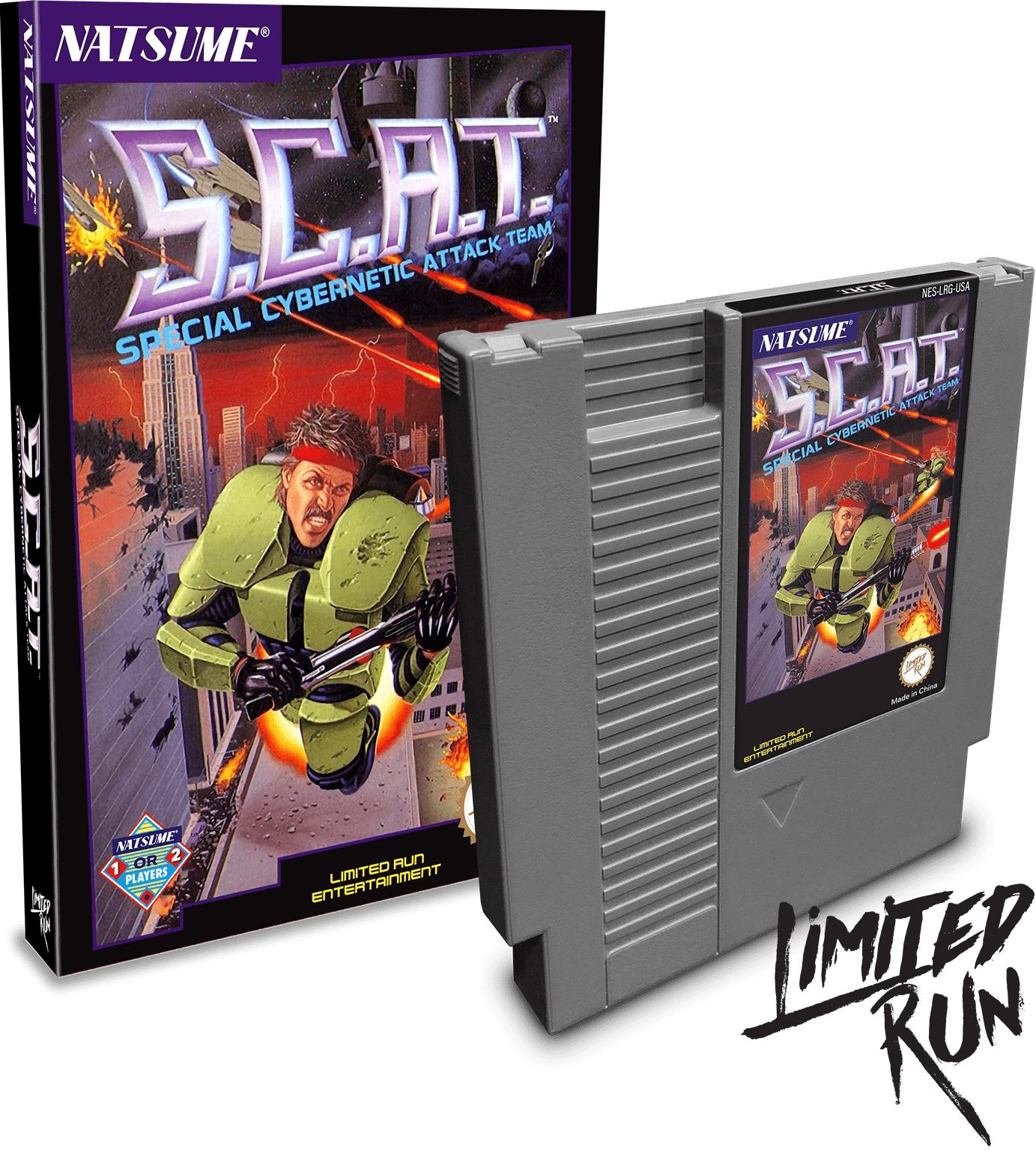 S.C.A.T.Special Cybernetic Attack Team Grey Cart Version (NES LR)