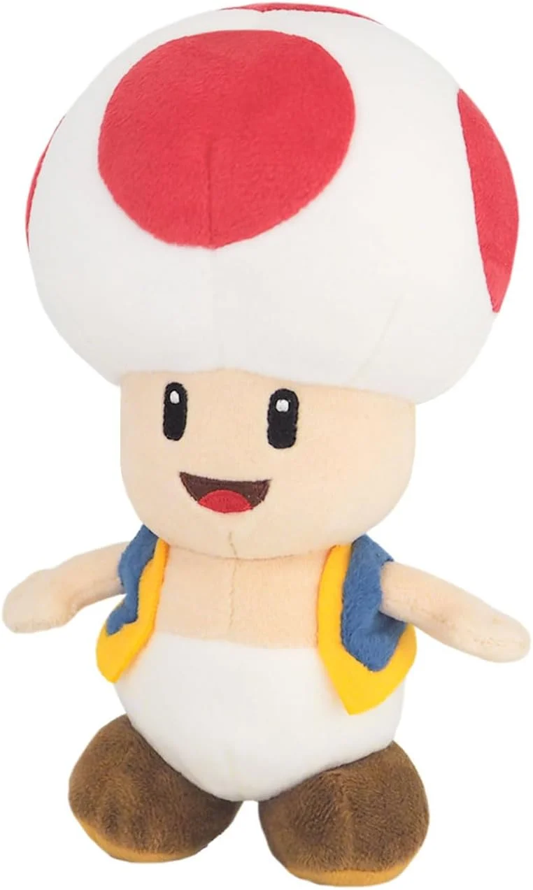 Sanei Super Mario All Star Collection 7.5" Toad Plush, Small