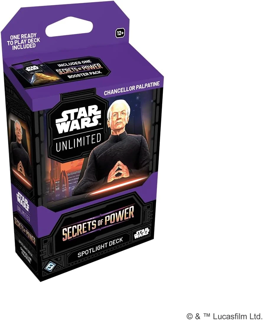 Star Wars: Unlimited TCG Secrets of Power Chancellor Palpatine SPOTLIGHT DECK - Pre-Built 50-Card Ready-to-Play Deck with Booster Pack, Ages 12+, 2+ Players, 20 Minute Playtime