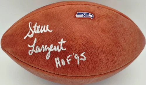 Steve Largent Autographed Official NFL Leather Football Seattle Seahawks "HOF 95" MCS Holo #102017