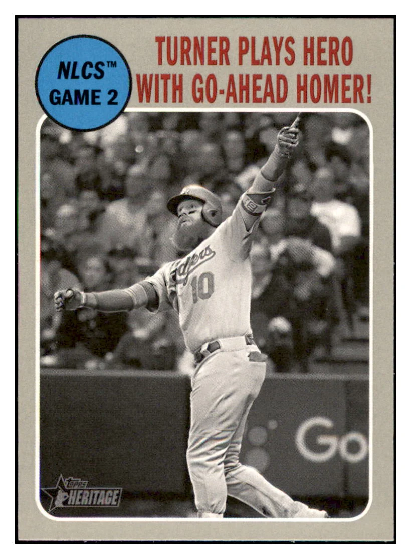Topps 2019 Heritage: Justin Turner's Iconic Moment, Dodgers #195 Card TMH1B