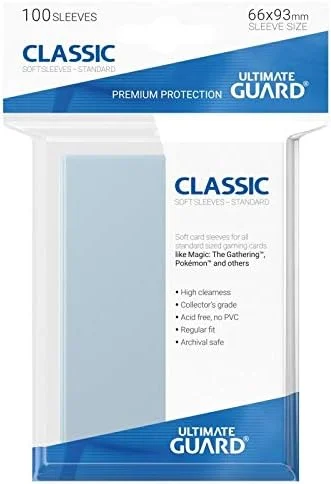Ultimate Guard Clear Classic Standard Size Soft Sleeves 100 ct Card Sleeves Individual Pack