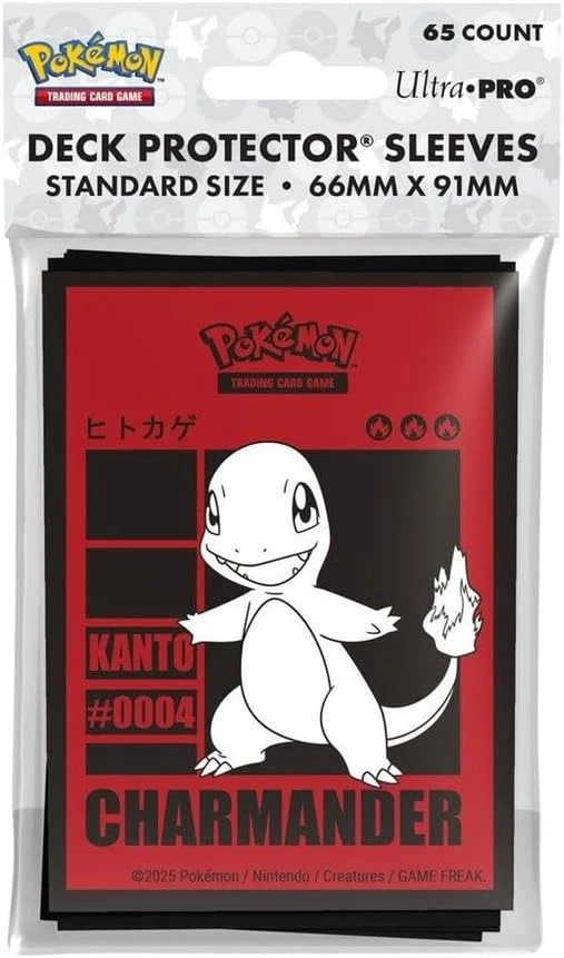 Ultra Pro - Charmander 65ct Deck Protector Sleeves for Pokémon | Collector Gift, Gaming Accessories, Tournament-Ready Sleeves, Pokémon Fan Gear, Trading Card Protection, Card Game Supplies