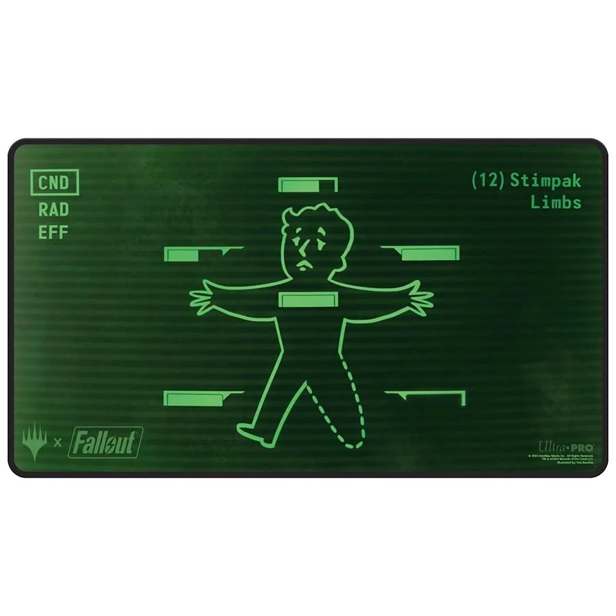 Ultra PRO - Fallout Black Stitched Playmat - Inventory Management - for Magic: The Gathering, Limited Edition Collectible Trading Tabletop Gaming Essentials Accessory Supplies