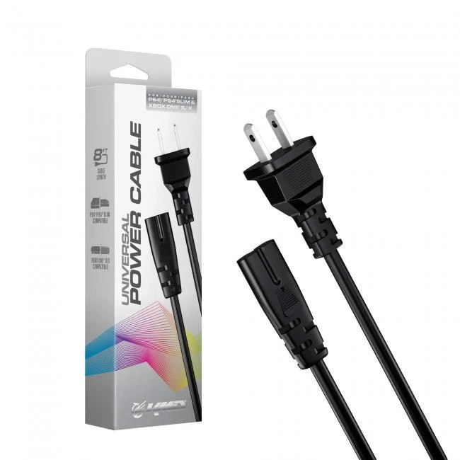 Universal Power Cord PS,2,3,4,Slim/Xbox/XBO S & X/Saturn,DC