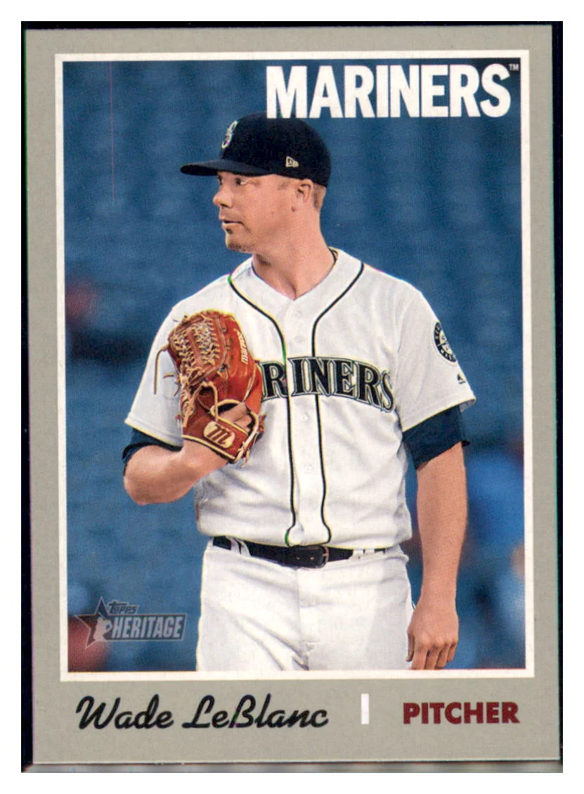 Wade LeBlanc 2019 Topps Heritage Edition - Seattle Mariners #393 Baseball Card TMH1C_1b