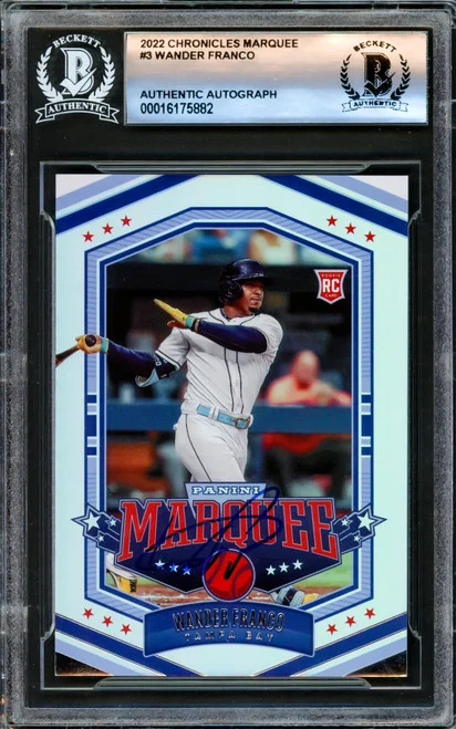 Wander Franco Autographed 2022 Panini Chronicles Marquee Rookie Card #3 Tampa Bay Rays Beckett BAS #16175882