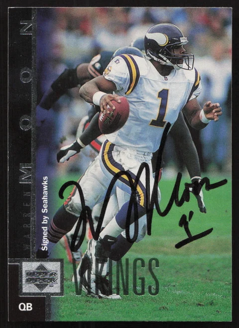 Warren Moon Autographed 1997 Upper Deck Card #283 Minnesota Vikings SKU #260396