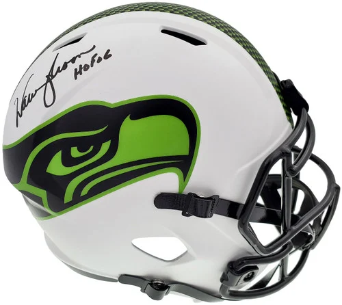 Warren Moon Autographed Seattle Seahawks Lunar Eclipse White Full Size Replica Speed Helmet "HOF 06" MCS Holo Stock #196472