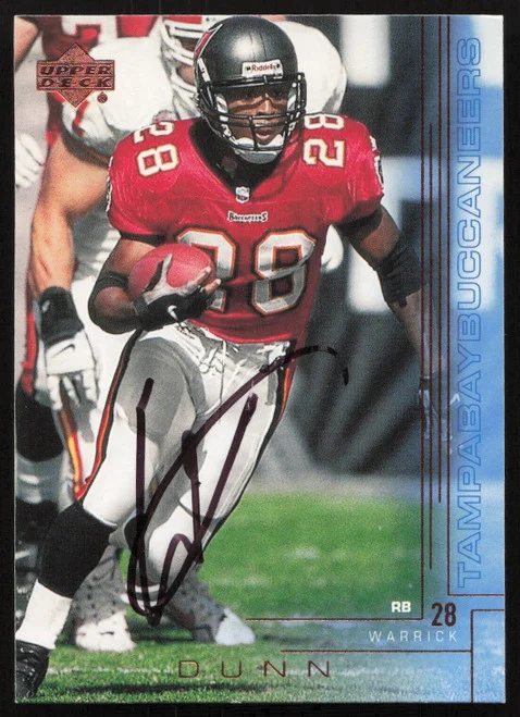 Warrick Dunn Autographed 2000 Upper Deck Card #198 Tampa Bay Buccaneers SKU #265267
