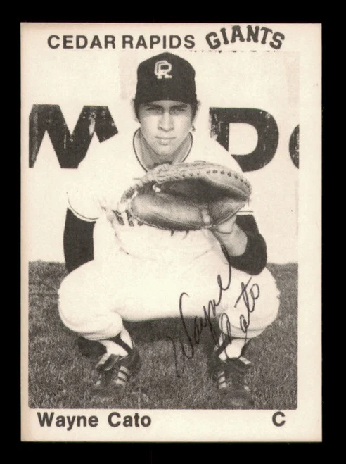 Wayne Cato Autographed 1976 TCMA Rookie Card Cedar Rapids Giants SKU #231648