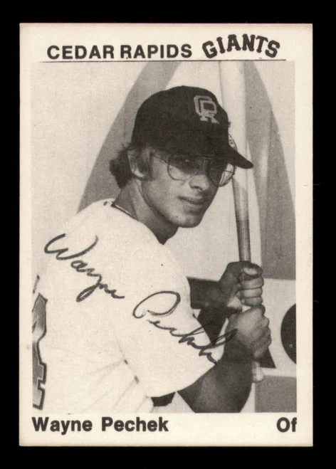 Wayne Pechek Autographed 1976 TCMA Rookie Card Cedar Rapids Giants SKU #231643