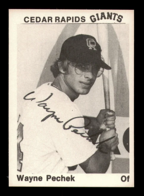 Wayne Pechek Autographed 1976 TCMA Rookie Card Cedar Rapids Giants SKU #231644