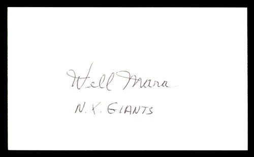 Wellington Well Mara Autographed 3x5 Index Card New York Giants Owner SKU #248532