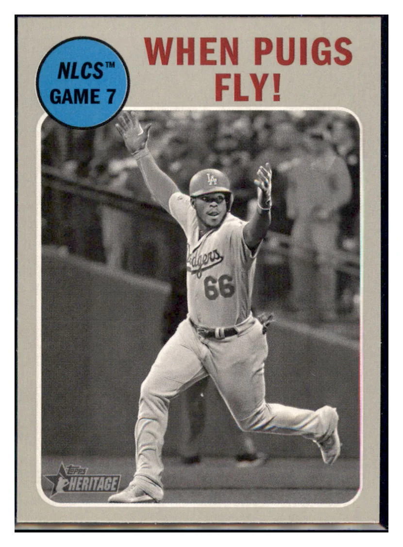 When Puigs Fly! 2019 Topps Heritage Los Angeles Dodgers #198 Baseball Card TMH1C