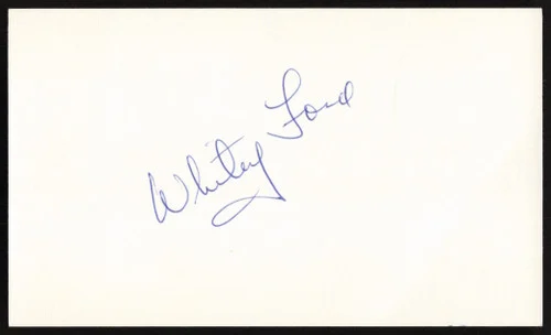 Whitey Ford Autographed 3x5 Index Card New York Yankees SKU #259569