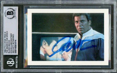 William Shatner Autographed 1984 FTCC Search For Spok Card #18 Star Trek Captain Kirk Beckett BAS #16581014