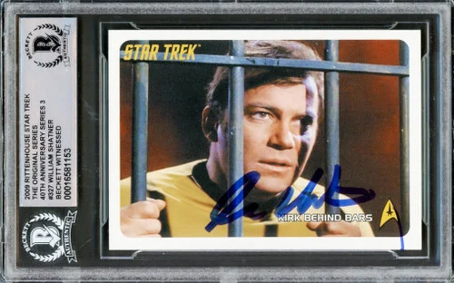 William Shatner Autographed 2009 Rittenhouse Card #327 Star Trek Captain Kirk The Original Series 40th Anniversary Beckett BAS #16581153