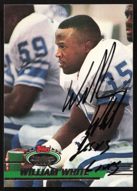 William White Autographed 1993 Stadium Club Card #368 Detroit Lions SKU #260964