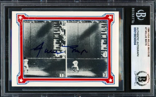 Willie Mays Autographed 1984 Renata Galasso Card San Francisco Giants The Catch Beckett BAS #19830004