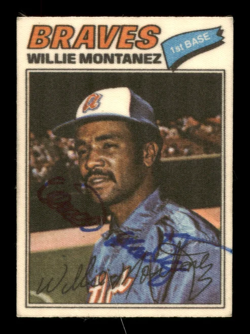 Willie Montanez Autographed 1977 Topps Stickers Card #29 Atlanta Braves SKU #204968