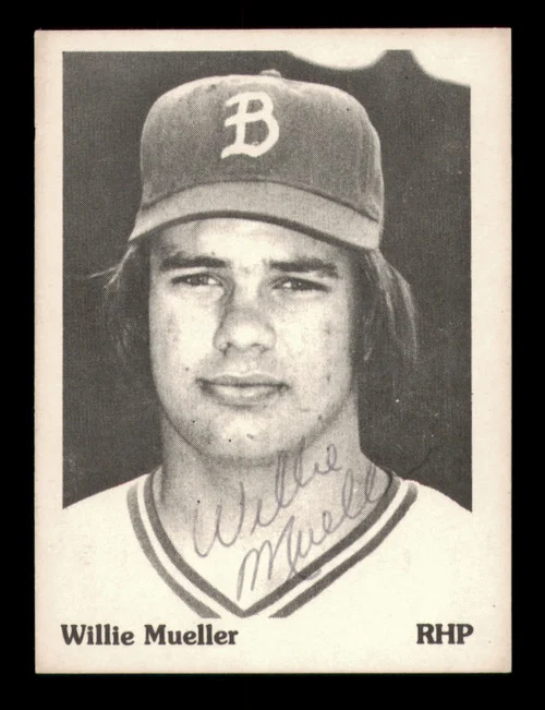 Willie Mueller Autographed 1975 TCMA Rookie Card Burlington Bees SKU #231583