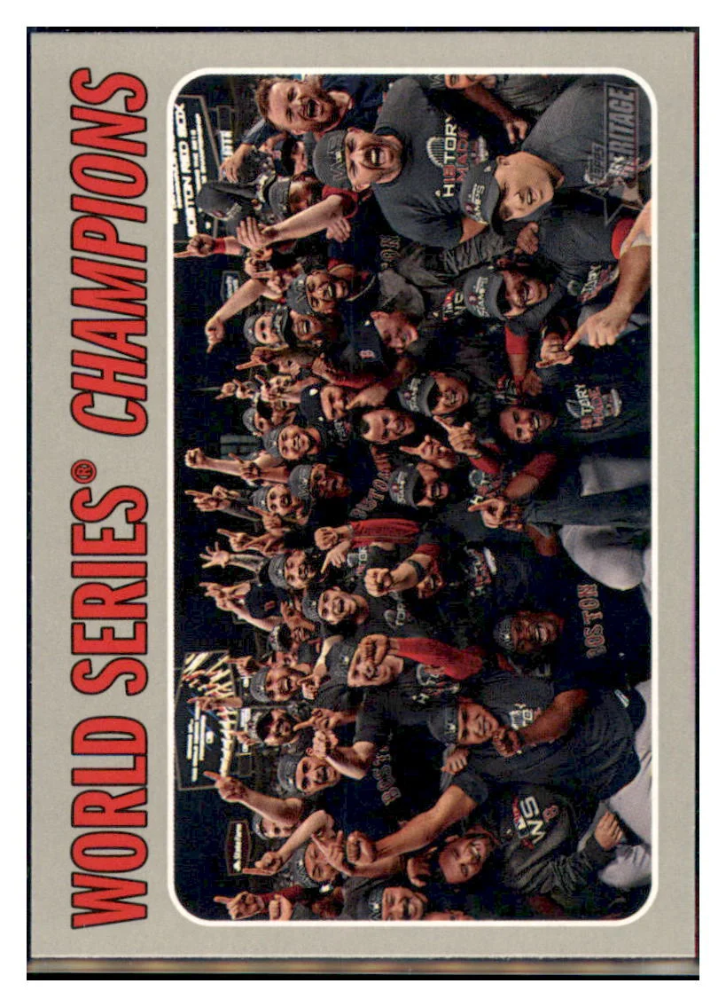 World Series Champions 2019 Topps Heritage WSH Boston Red Sox #1 Baseball Card TMH1C_1a