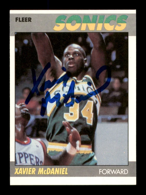 Xavier McDaniel Autographed 1987 Fleer Card #73 Seattle Supersonics Stock #205257