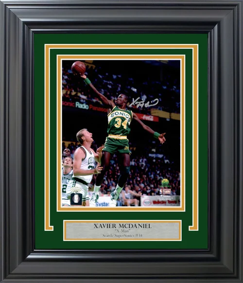 Xavier McDaniel Autographed Framed 8x10 Photo Seattle Supersonics MCS Holo Stock #256690