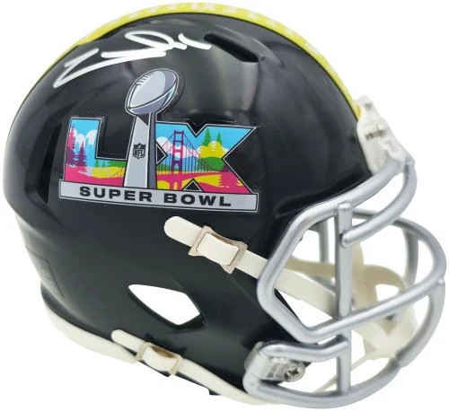 Zach Charbonnet Autographed Seattle Seahawks Black Super Bowl LX Logo Speed Mini Helmet MCS Holo Stock #265878