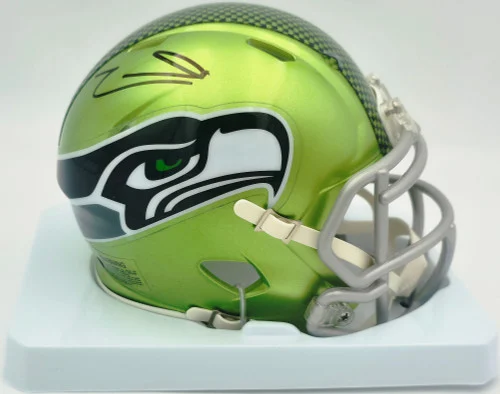 Zach Charbonnet Autographed Seattle Seahawks Flash Green Speed Mini Helmet (Signed Twice) MCS Holo #101979