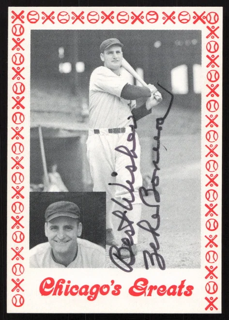 Zeke Bonura Autographed 1976 Chicago's Greats Card Chicago White Sox Red Border SKU #264542